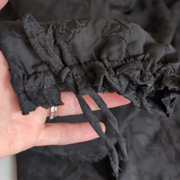 A.B.S Allen Schwartz Lace Shift Dress Long Sleeve Sheer Pleated Floral Cocktail - Picture 14 of 16